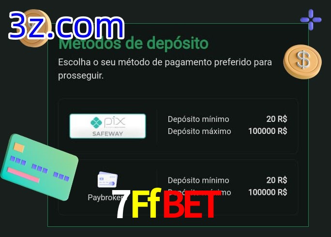 O cassino 7Ffbet oferece uma grande variedade de métodos de pagamento